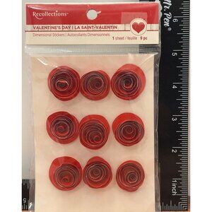 2015 RECOLLECTIONS ROSE DIMENSIONAL STICKER 455293 VALENTINES LOVE EMBELLISHMENT
